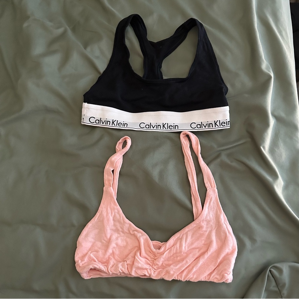 Calvin Klein icon bralette and Brandy Melville tank